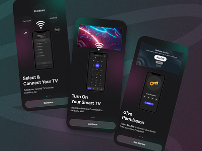 Onboarding for Universal TV Remote App appdesign appintro appui digital digitalapp intro ios mobileapps onboarding onboardingui productdesign technology tvremote tvremoteapp universalremote