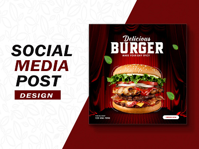 Fast Food Social Media Post Design ads advertising banner burger digital ads design fast food food banner graphic design instagram post design manipulation media post design post design poster design productdesign restaurant socailmedia ads socialmedia