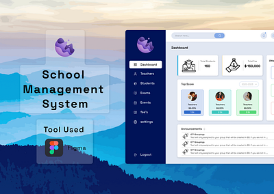 School Management System Dashboard Design app ui ux