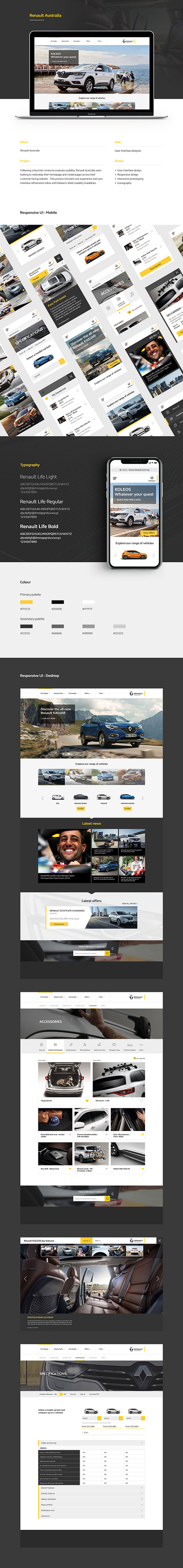 Renault Australia mobile responsive ui