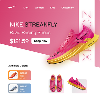 Nike Streakfly graphic design ui