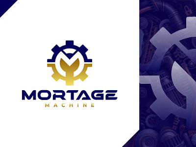 Mortage Machine auto logo automotive branding gear logo graphic design logo machine