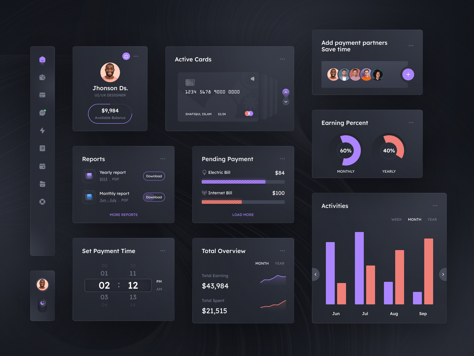 UI Component - Dark Mode by Shafiqul Islam 🌱 on Dribbble