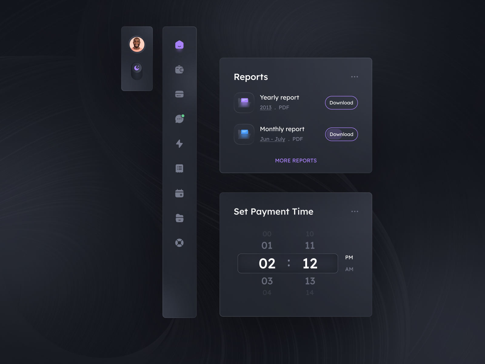 UI Component - Dark Mode by Shafiqul Islam 🌱 on Dribbble