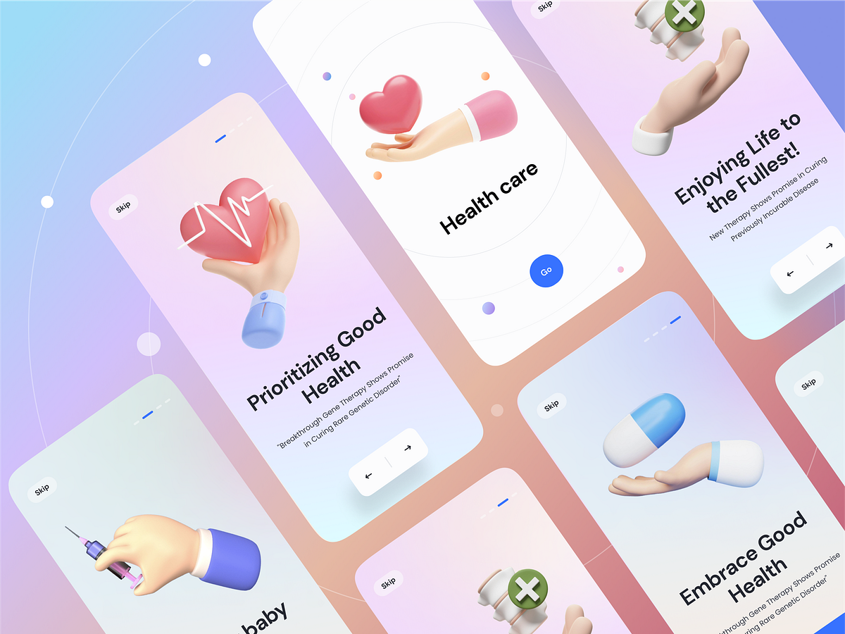 Healthcare app on-boarding by Tajrin Nahar on Dribbble