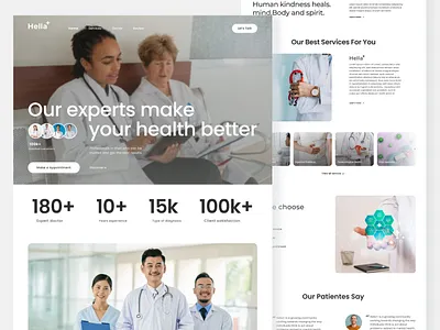 Hella+ health website b2b healthcare b2c consultation doctor health health care health website healthcare landingpage healthcare website landing page medical care medicine modern saas ui