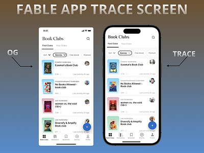 Fable App home Screen Trace Design branding design illustration inspiration ios mobile app recreate screen ui