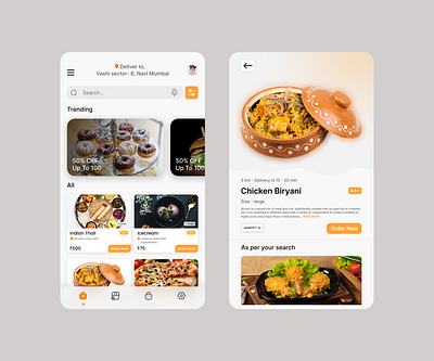 Food app concept graphic design ui