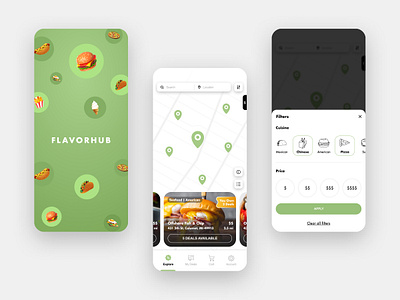 Food Application app application design illustration minimal mobile restaurant ui userflow ux vector wireframe