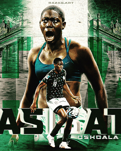 Celebrating Asisat Oshoala's goal. animation graphic design ui