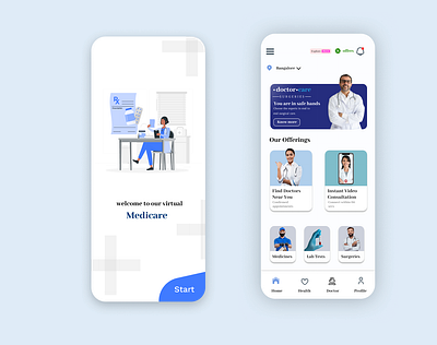 A MEDICAL APPLICATION UI PROJECT app branding design graphic design illustration logo typography ui ux vector