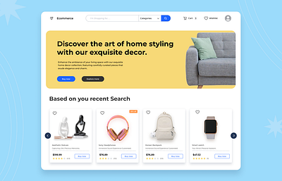 E-commerce Home Page design ecommerce graphic design products ui ux website