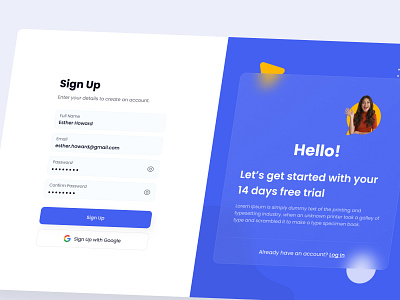 Sign Up Page log in sign up ui user experience user interface ux