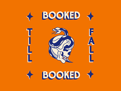 Booked Till Fall brand identity branding fully booked graphic design hand drawn illustration logo skull snake studio tattoo