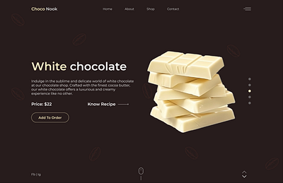 Choco Nook · Chocolate Shop Landing Page Concept brand branding brown classic clean concept design ecommerce home homepage interface landing page minimal minimalist shop ui ux web website yellow