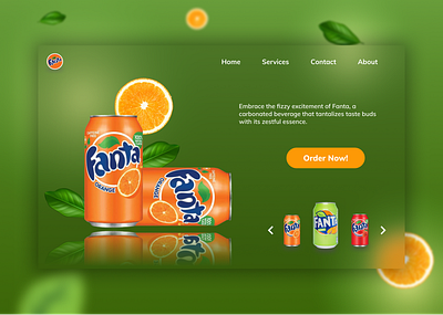 Landing Page app cold drink design fanta fanta landing page figma graphic design landing page mobile mobile design orange soft drink ui ui design windows