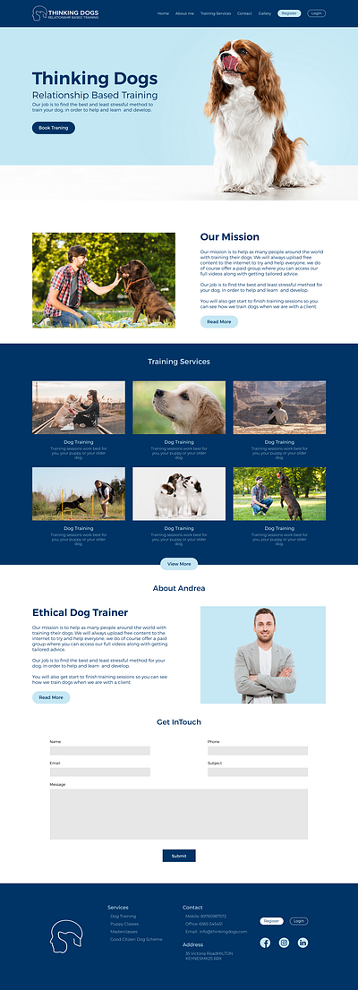 Website design for Thinking Dogs graphic design ui ux website design