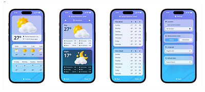 Weather App app design graphic design mobile ui weather