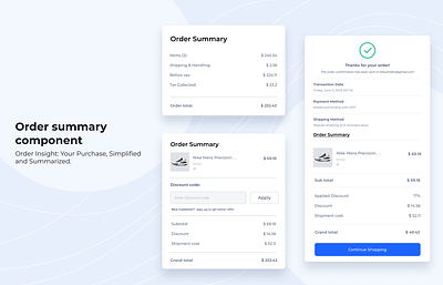 Order Summary component component design ecommerce graphic design order order summary ui ui kit ux