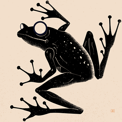 Frog graphic design illustration