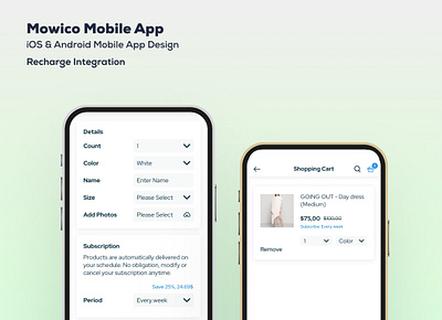 Recharge Integration App Design mobile no code ux uı
