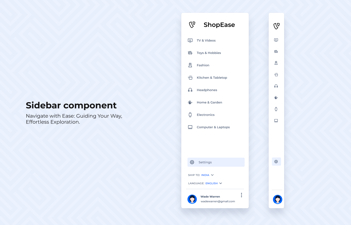 Sidebar component component design ecommerce graphic design sidebar ui ui kit ux