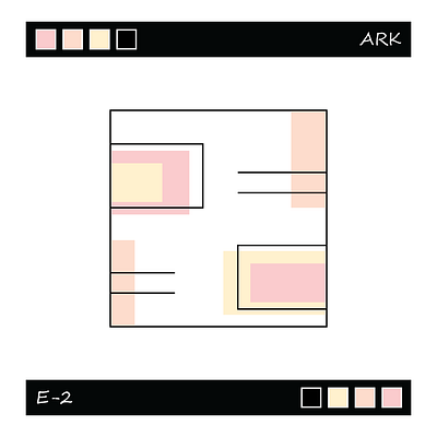 E-2 color design frame geometric illustration line rectangular shape vector