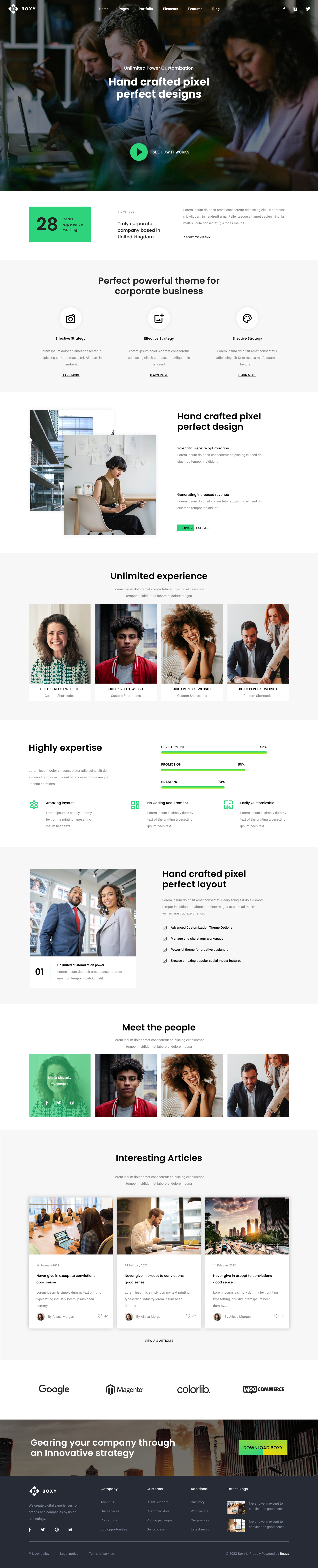 Boxy - Corporate Website ui
