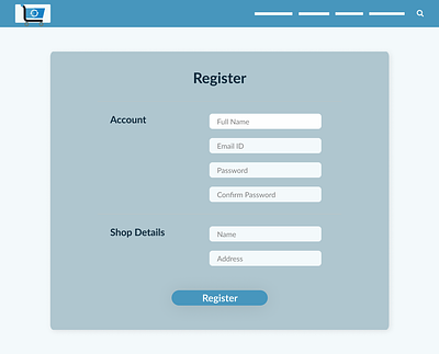 Registration page inventory register login register registration page store managment