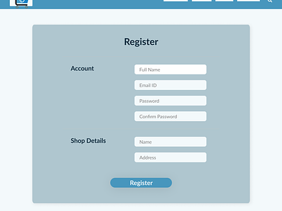 Registration page inventory register login register registration page store managment