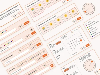 TrkSec - Modals and Overlays 2d app application card cards clean concept design figma flat flat design interface modal orange overlay pop up ui web webapp website