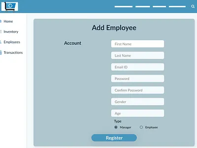 Add Employee add employee employee added employee for inventory insert employee ui uiux