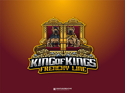 King Of Kings Frenchy Line Logo Design animal logo dog logo illustration mascot logo