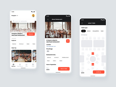 Restaurant Booking app ui