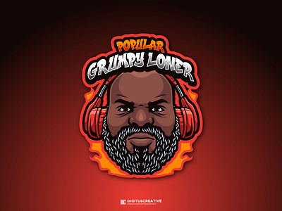 Popular Grumpy Loner Logo Design avatar logo illustration logo design portrait logo