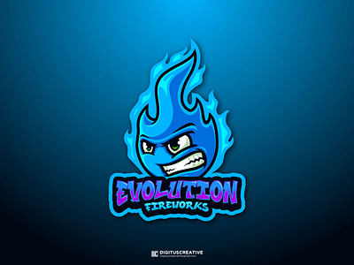 Evolution Fireworks Logo Design fire logo illustration logo design mascot logo