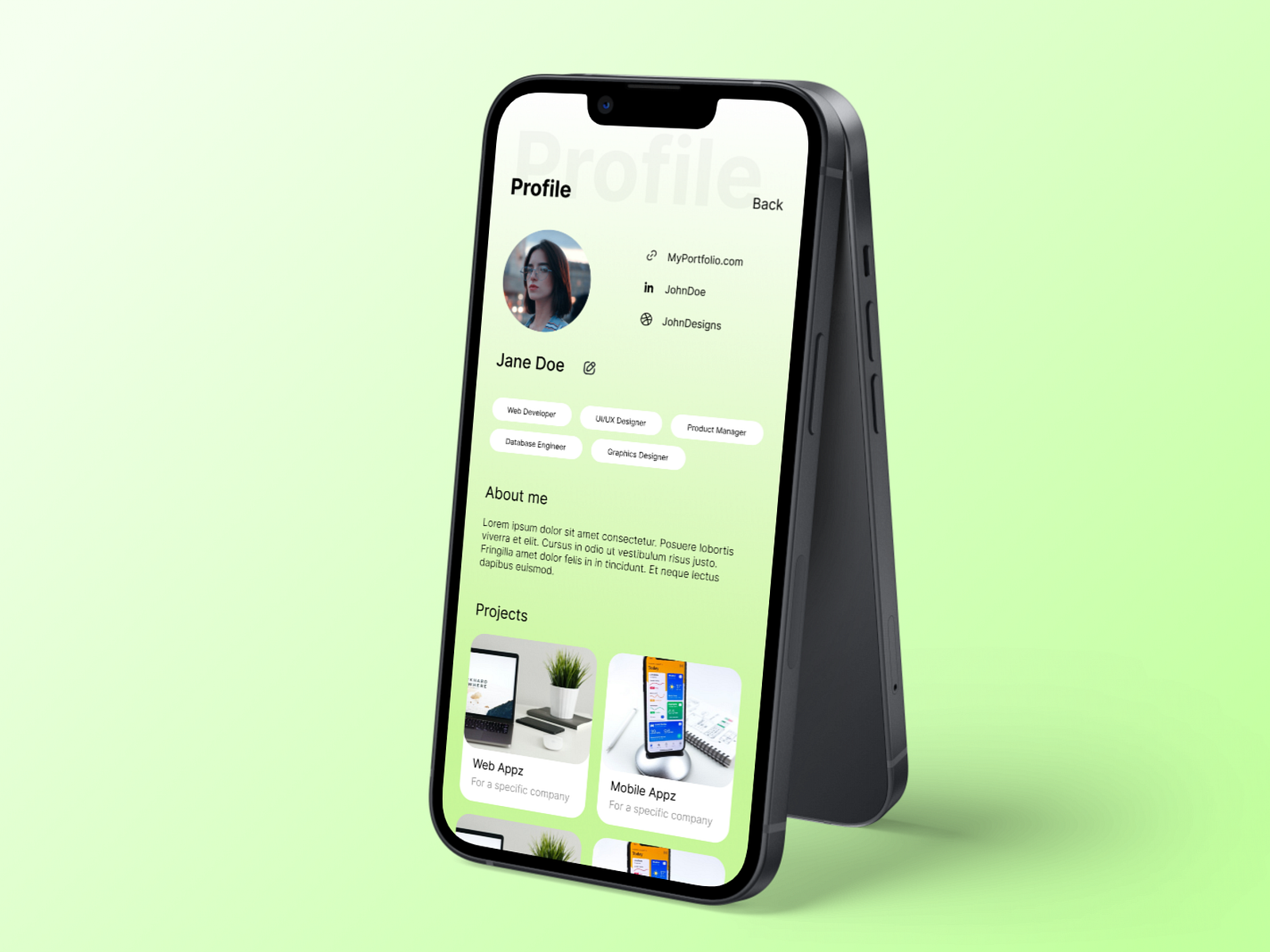 Profile page design idea by Ivan Lavena on Dribbble