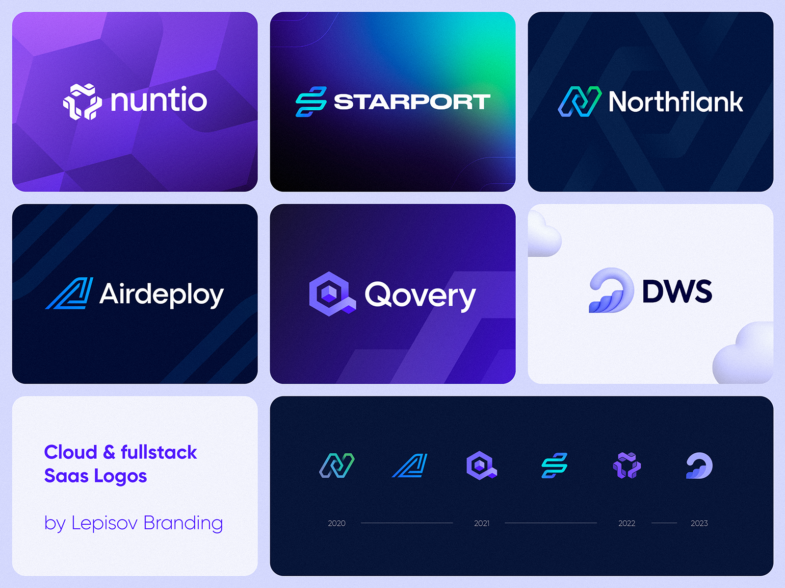 SaaS Cloud Logo Collection blockchain branding build cloud collection crypto decentralized deploy developer fullstack gradient icon identity infrastructure lepisov lettering logo saas storage web3