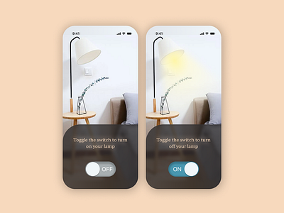 On/Off Switch - Lamp Control app app control dailyui dailyui015 dailyui15 design lamp off on remote switch toggle ui ux