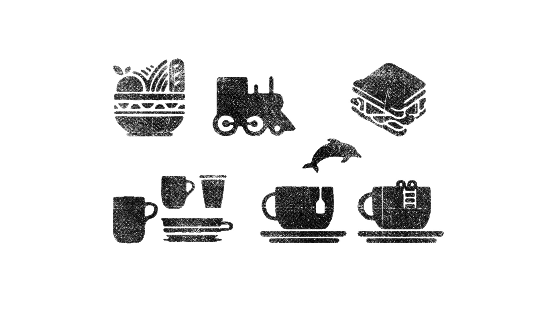 RB003 brunch coffee cup food icon menu stamp