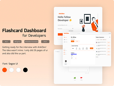 Flashcard Dashboard for Developers dashboard desktop developer flashcard flashcards illustrator logo ui ux