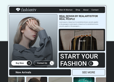 Fashion Landing Page fashion landing page fashion ui fashion web fashiontv trendy design uiux fashion