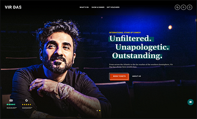 Landing Page for a Comedian black branding comedian comedy dark dark theme design graphic design stand up standup ui uiux ux web design