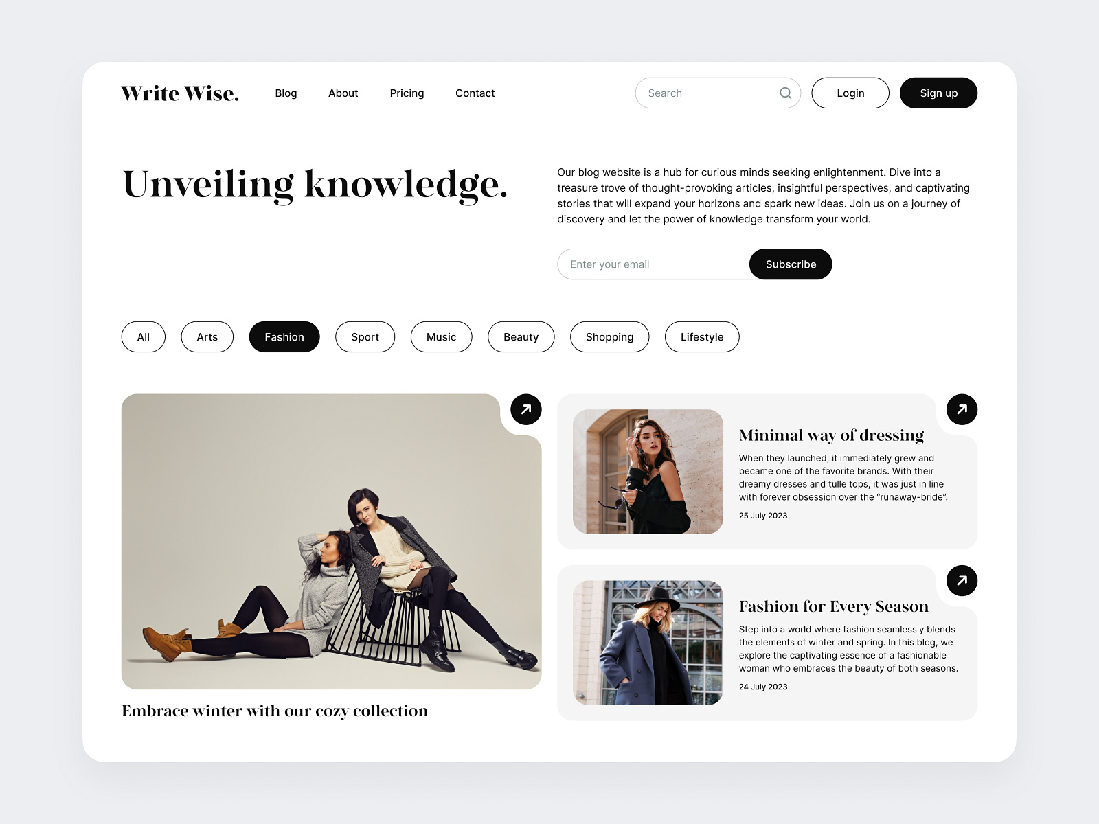 Minimal Blog Post - Daily UI 035 by Pratik Soni on Dribbble