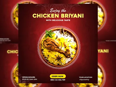 Food Design, social media posts ads advertising banner best fast food biriyani chiken biriyani design fast food illustration legoon pixel productdesign socialmedia ui