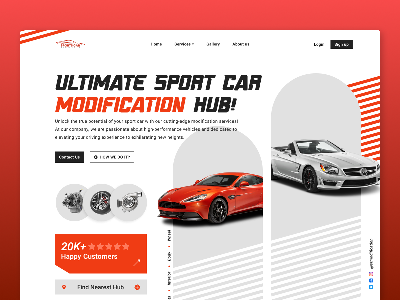 Sports Car Modification Landing Page UI by Vipul Kumar on Dribbble