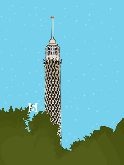 Cairo tower vector art design illustration vector