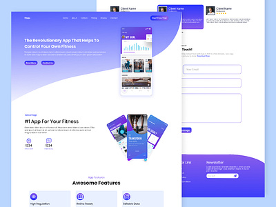 Fitness App Landing page UI Design app app design ayanalif branding design figma fitappui graphic design icon illustration landing page logo mobileapp ui ui design uiux uiux design ux design web ui website ui design