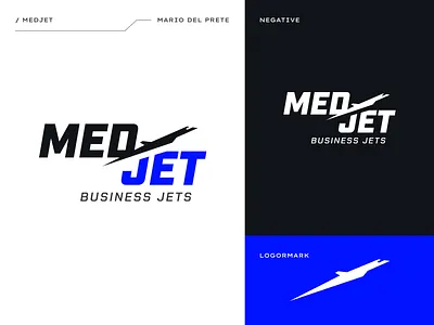 Brand Identity / MedJet - Business Jets airplanes aviation brand branding identity illustrator jet logo private jet