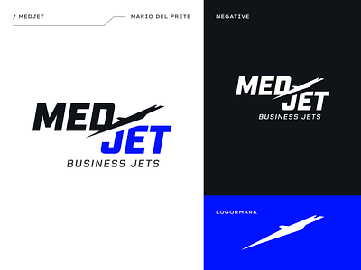 Brand Identity / MedJet - Business Jets airplanes aviation brand branding identity illustrator jet logo private jet